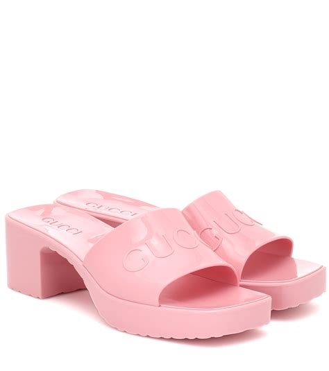 gucci women's rubber platform slide sandals|gucci rubber sandals sale.